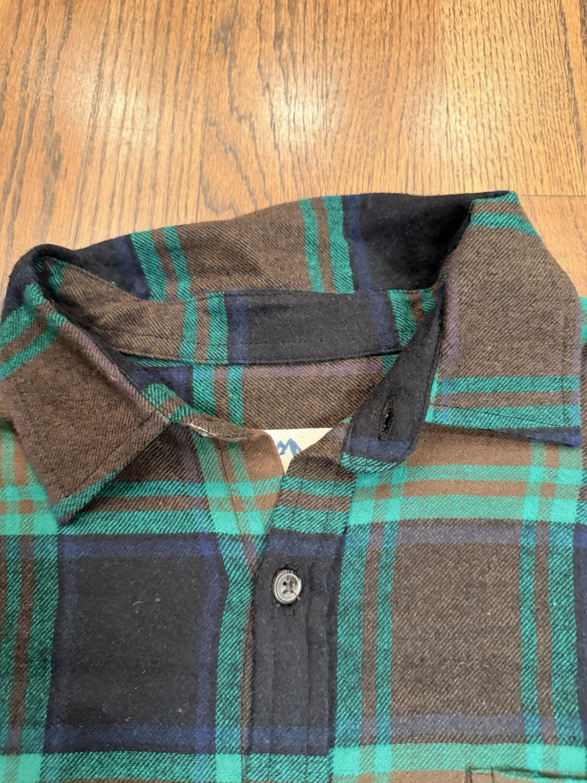 Natural Blue By Visitor Shirt Mens Green Brown Plaid Flannel Button Casual Top