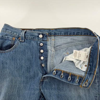 Levi's 501 Original Fit Straight Leg Jeans Button Fly 34x29 Medium Wash Blue