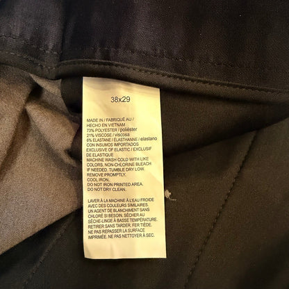 Savane Complete Comfort 4-Way Stretch Dress Pants 38x29 Grey Straight Fit