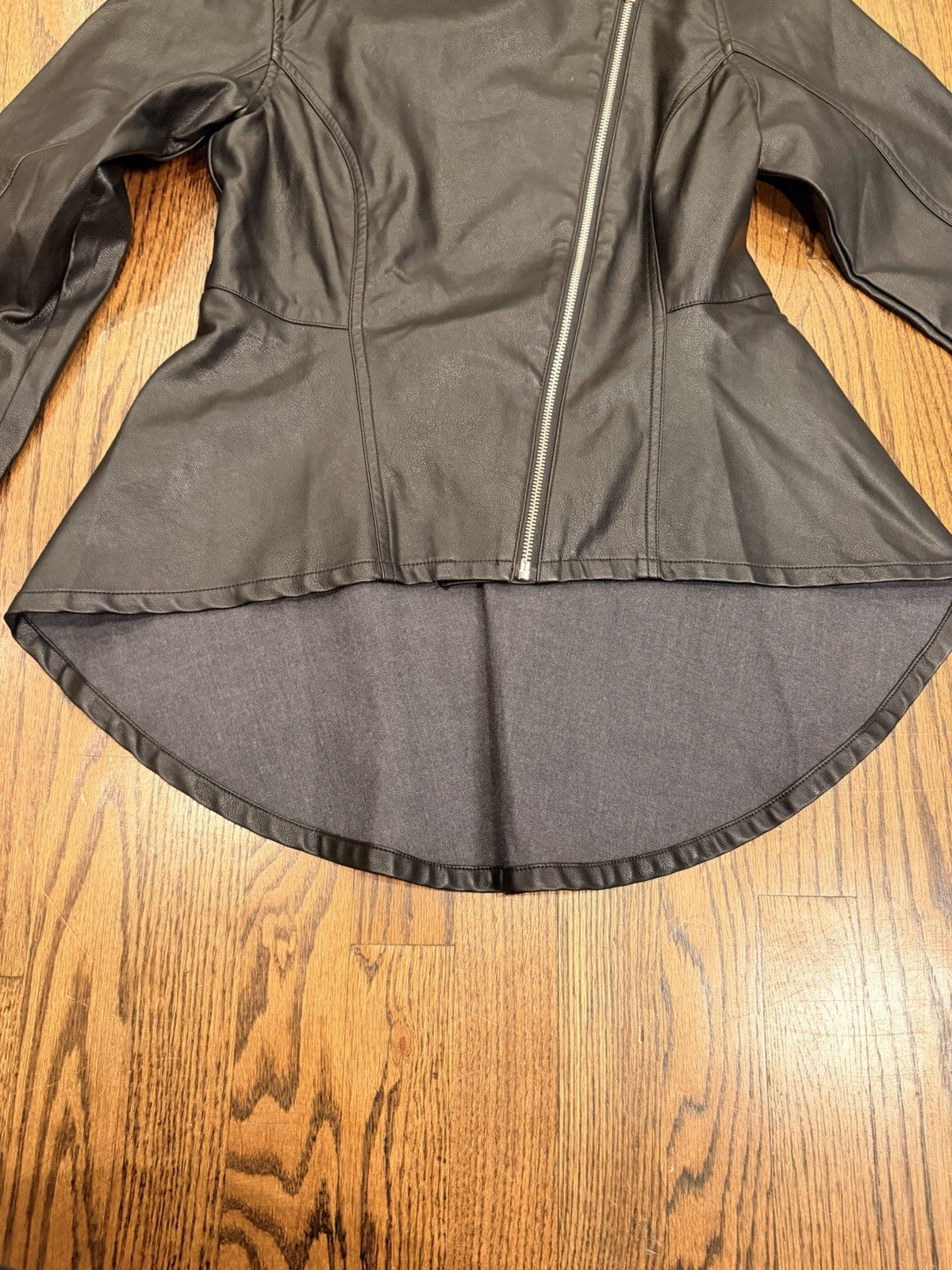 Hayden Los Angeles Womans Full Zip Jacket Black Solid Small Cotton Blend
