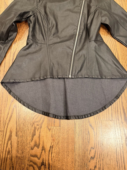 Hayden Los Angeles Womans Full Zip Jacket Black Solid Small Cotton Blend