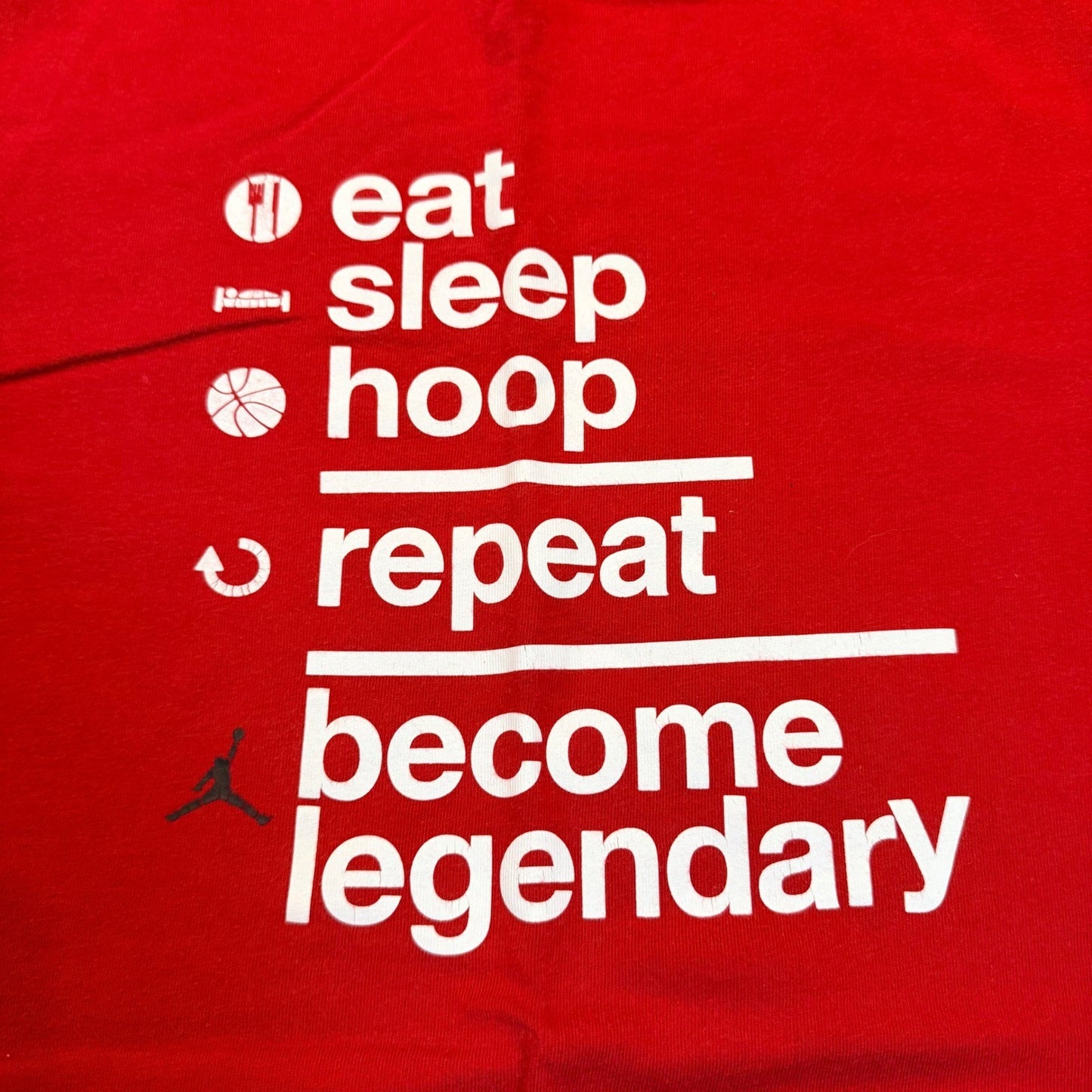 Jordan Eat Sleep Hoop Repeat Graphic T Basketball XL Red Nike March Madness