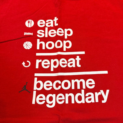 Jordan Eat Sleep Hoop Repeat Graphic T Basketball XL Red Nike March Madness