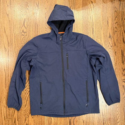 Hawke & Co Performance Softshell Hooded Fleece Lined Jacket XL Navy Blue