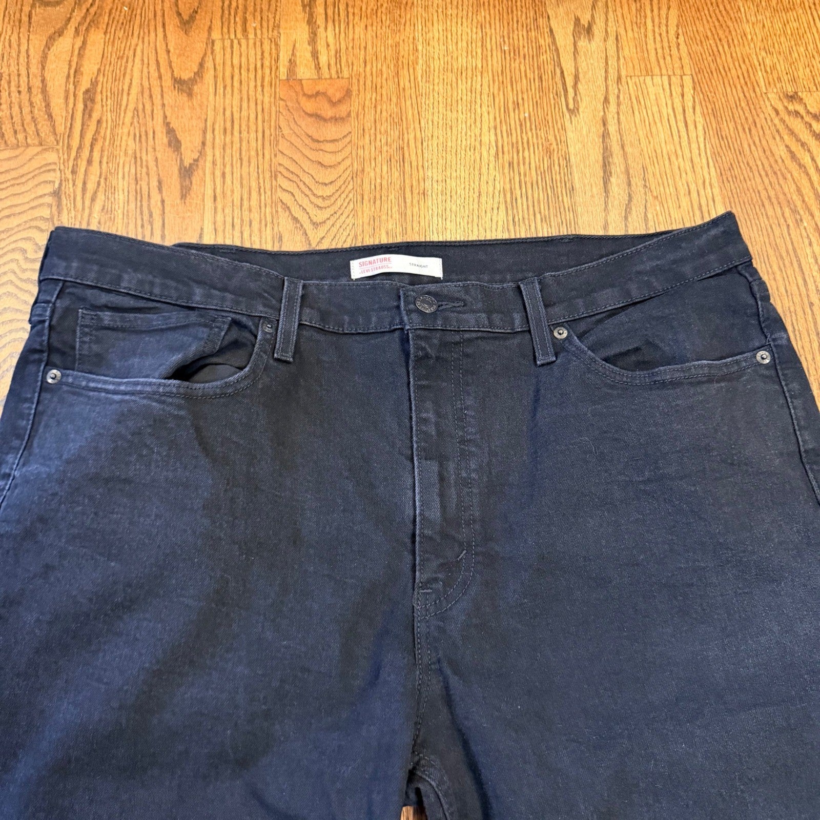 Signature by Levi Strauss Men's Straight Fit Jeans Black W40 L32 58988-0071