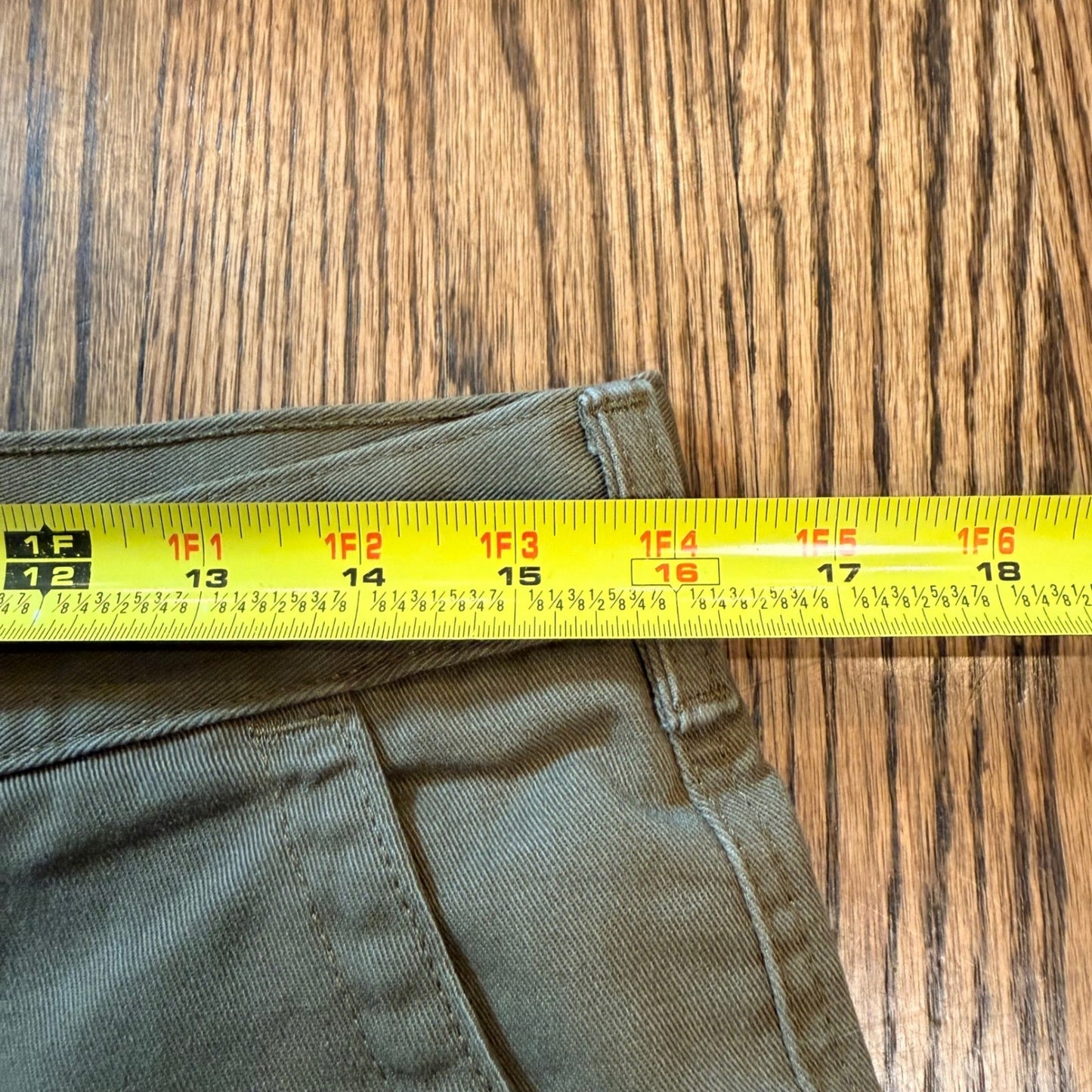 Free World Messenger Shorts Flat Front Twill Skate Size 31 Olive Green
