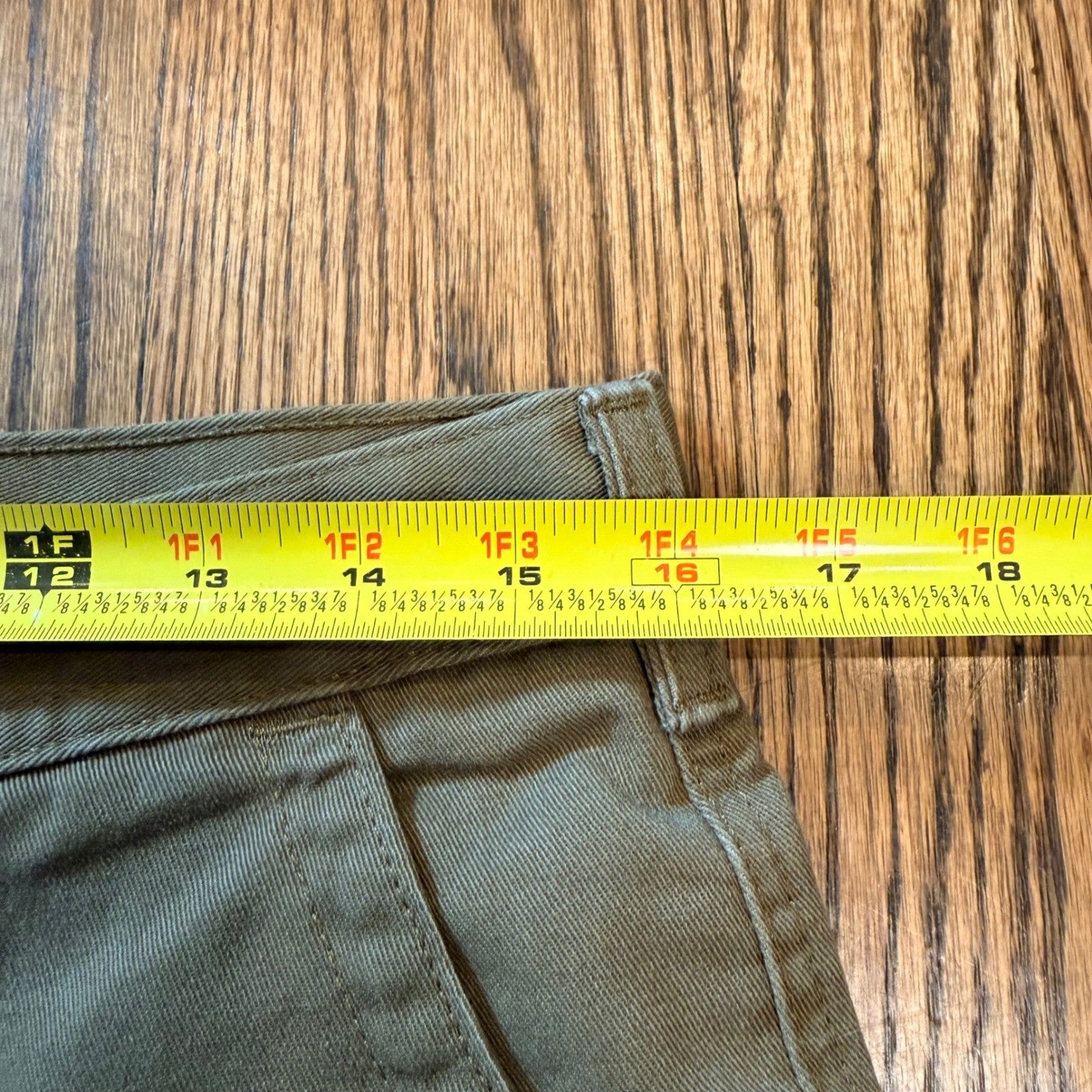 Free World Messenger Shorts Flat Front Twill Skate Size 31 Olive Green