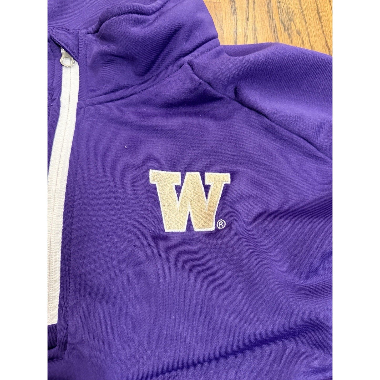 Genuine Stuff Washington Huskies Quarter Zip Pullover Jacket XL Purple NCAA