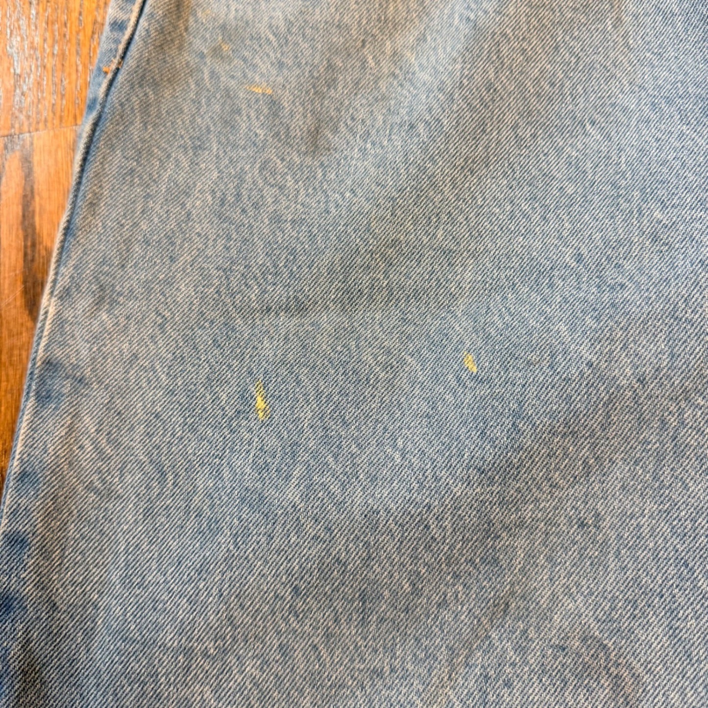 Levi's 469 Loose Fit Denim Shorts Paint Splatter Light Wash 32 Blue Jorts Y2K
