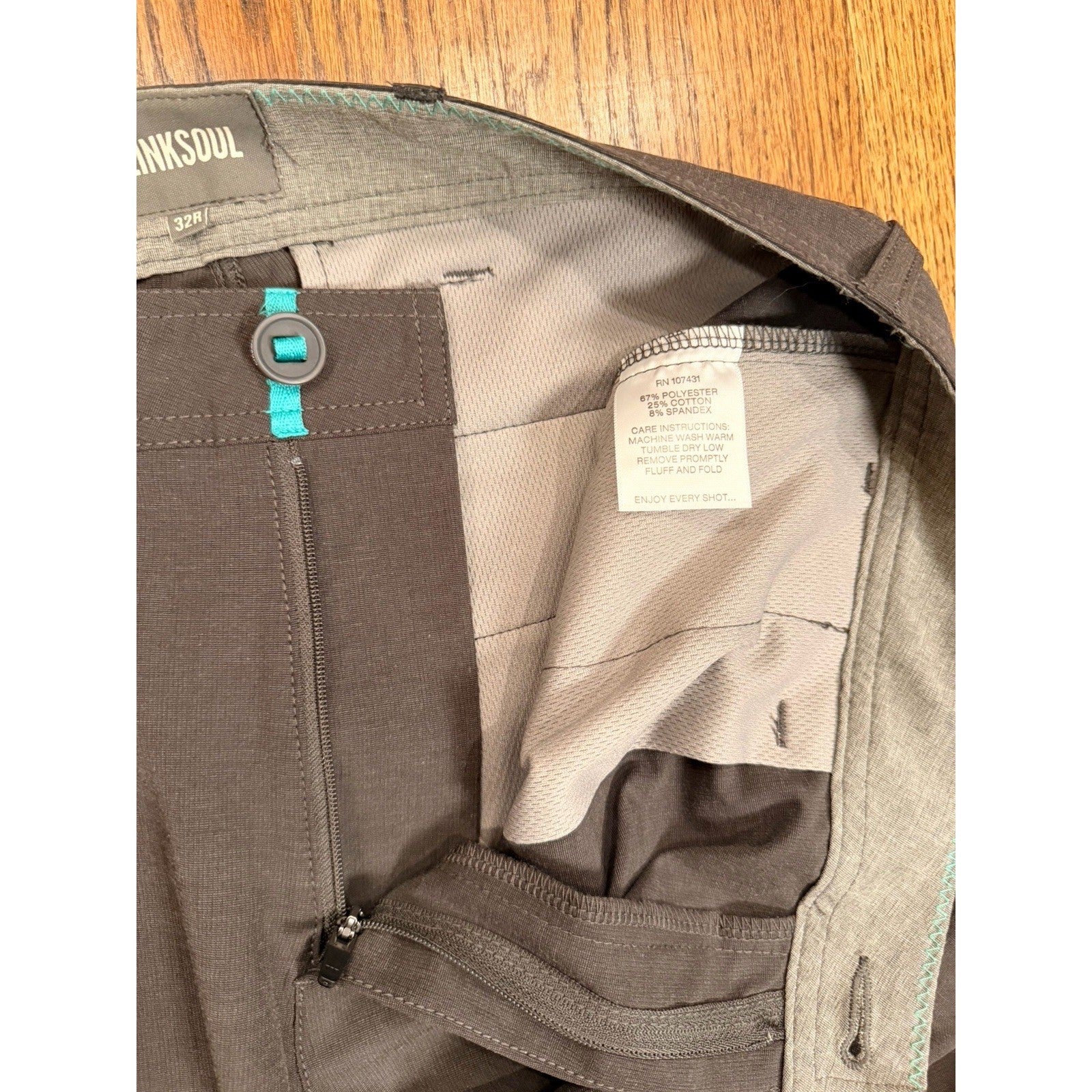 Linksoul LS662-R Boardwalker Pants Mens 32 Stretch Performance Golf Grey