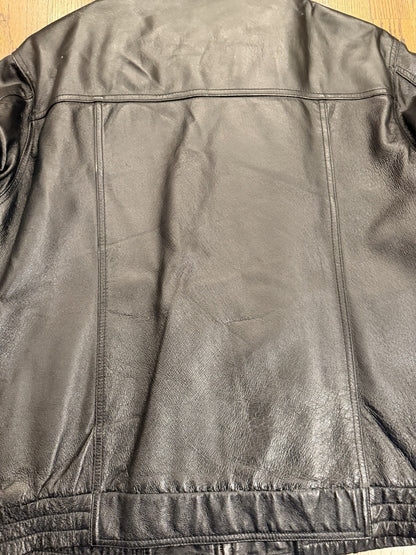 Men's Knightsbridge Leather Bomber Jacket Color Black Medium Genuine Leather