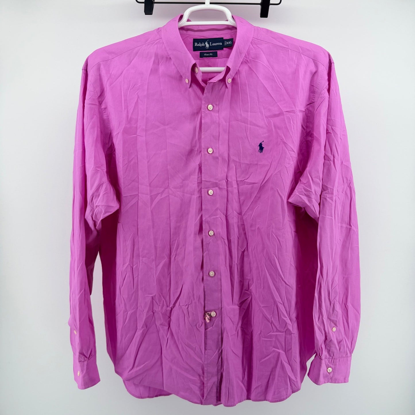 Ralph Lauren Classic Fit Button Down Shirt XXL Magenta Pink Long Sleeve Mens