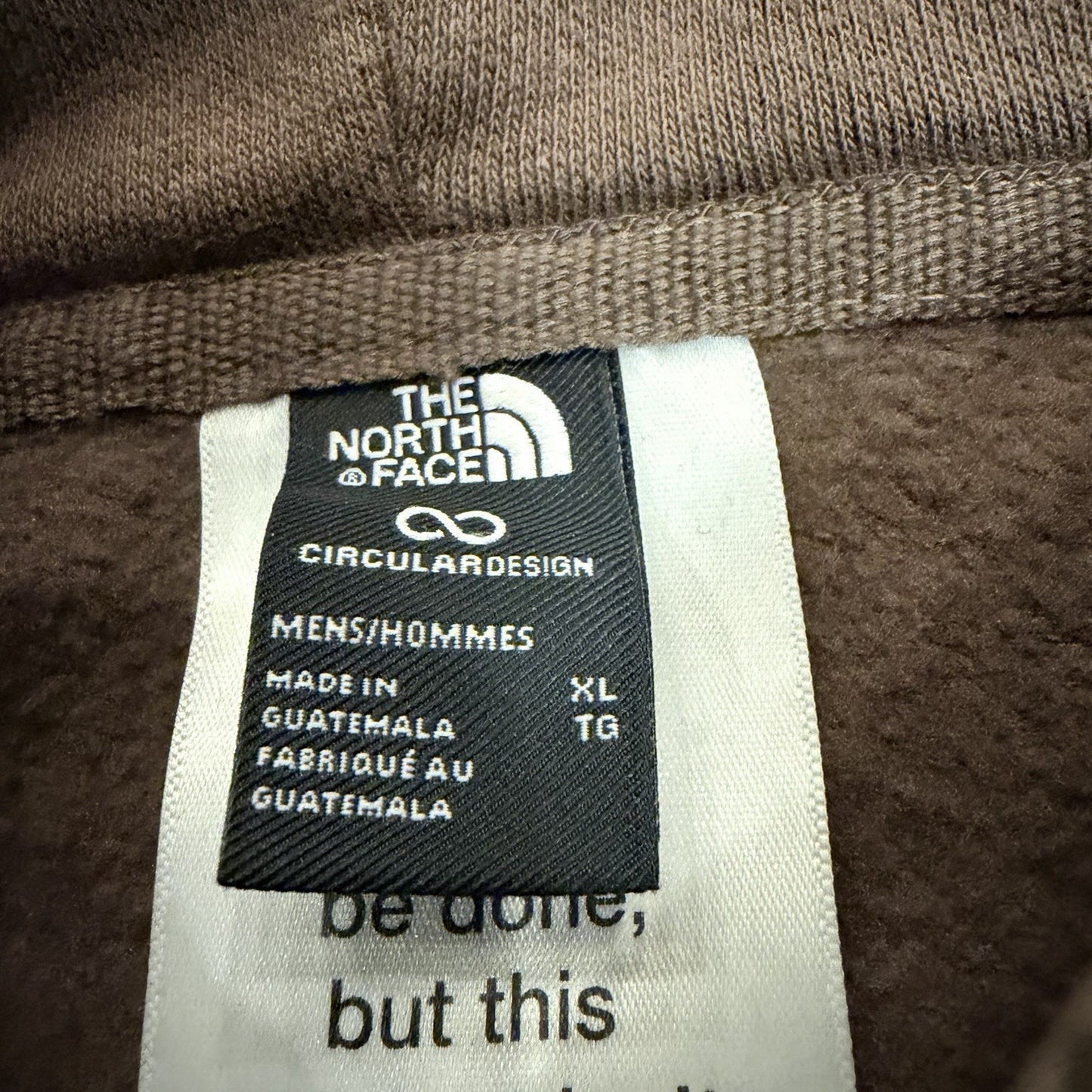 The North Face Circular Design Hoodie Fleece Sweatshirt XL Brown