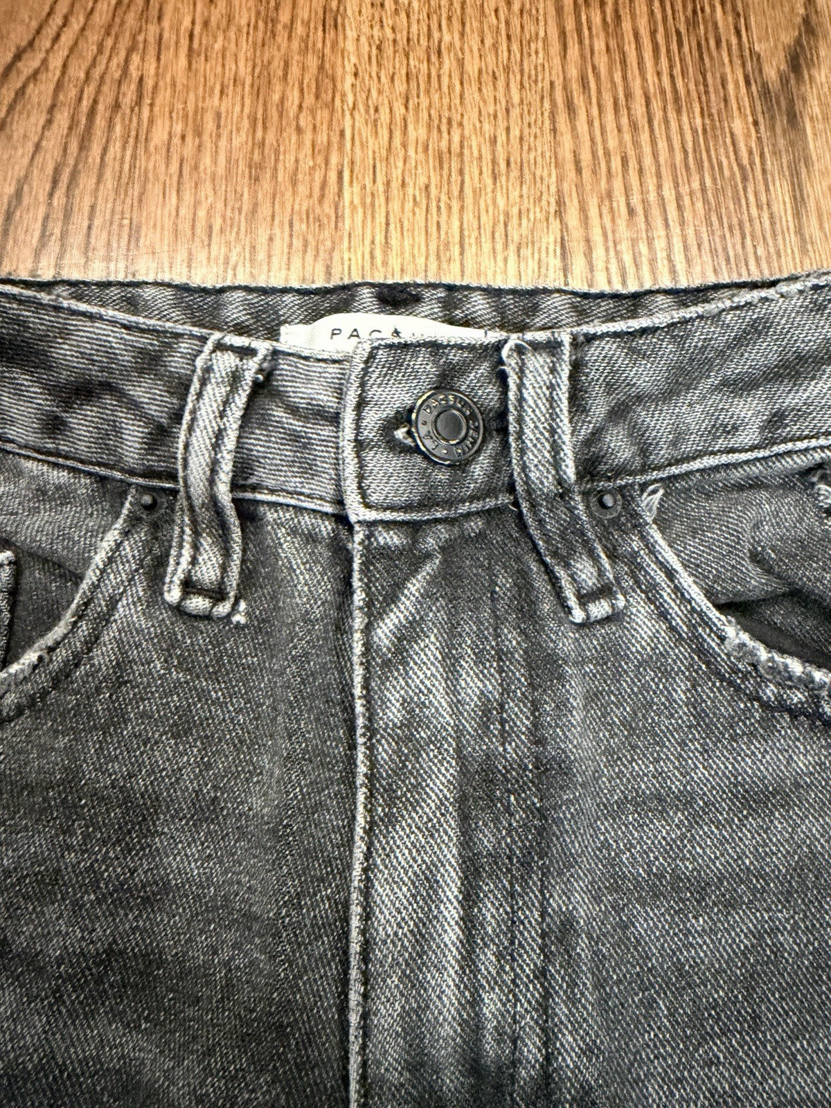 PacSun Jeans Womens 23 Gray 90's Boyfriend Straight High Rise Ripped Acid Wash