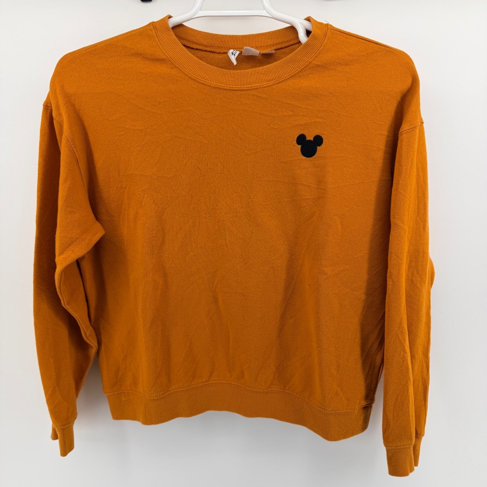 H&M Divided Disney Mickey Mouse Sweatshirt Burnt Orange Minimalist Large L