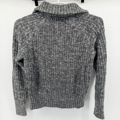 Gap Cable Knit Cardigan Sweater Gray Chunky Button Front Shawl Collar Large L