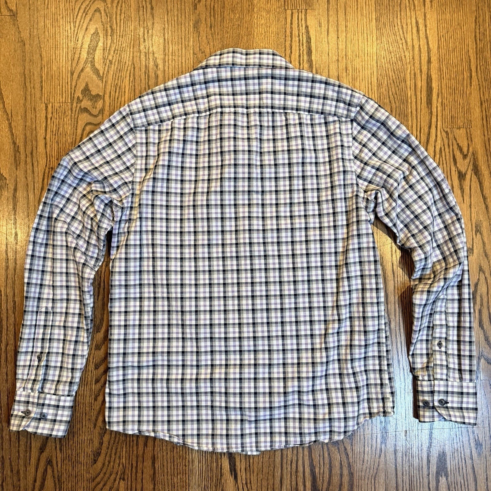 UNTUCKit Cecio Slim Fit Plaid Button Down Shirt Medium Purple Navy