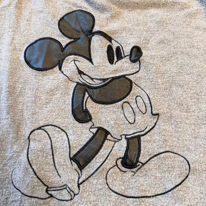 Disney Mickey Mouse Sweatshirt Shoulder Zip Embroidered Top XL Gray