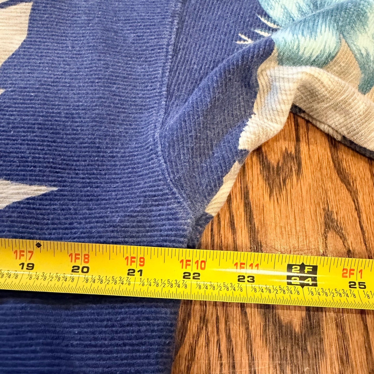 Vintage Tommy Bahama Relax Polo Shirt Tropical Floral Blue Ribbed Cotton Large