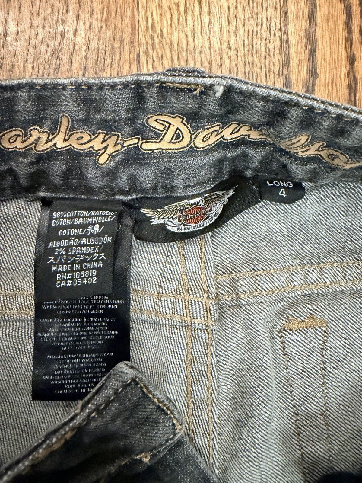 Harley-Davidson Women's Jeans Black Size 4 Long Stretch Bootcut
