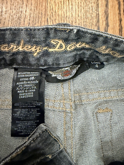 Harley-Davidson Women's Jeans Black Size 4 Long Stretch Bootcut
