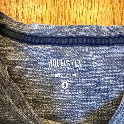 Hollister Space Dye Heathered Logo T-Shirt Blue Small S Boys Kids