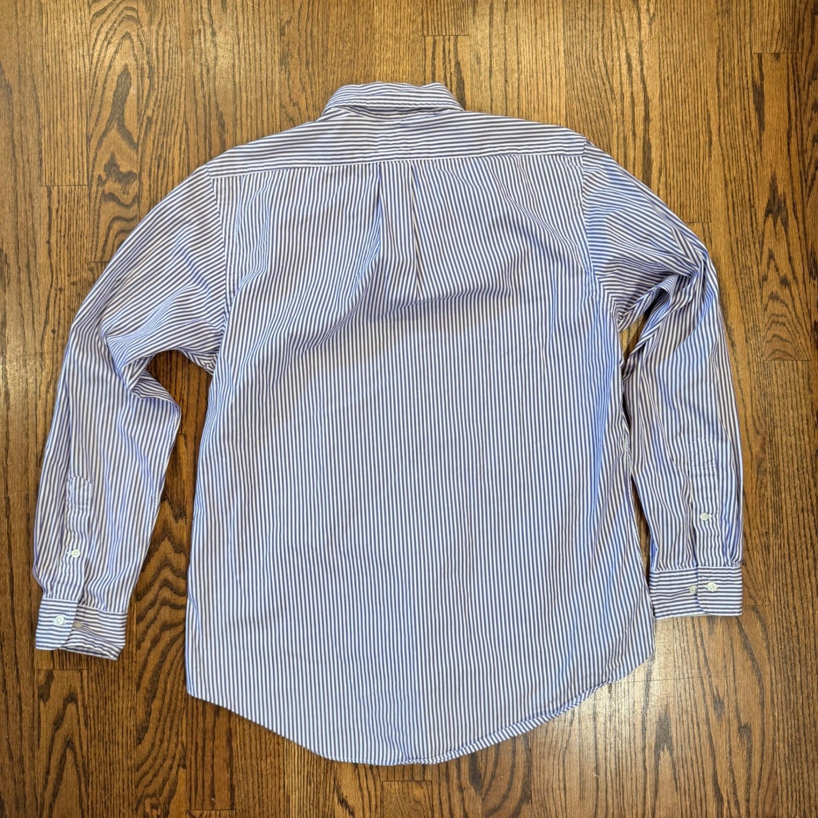 Ralph Lauren Custom Fit Striped Button Down Shirt 16 34/35 Purple White Joker