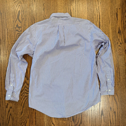 Ralph Lauren Custom Fit Striped Button Down Shirt 16 34/35 Purple White Joker