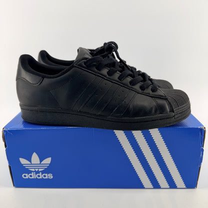 Adidas Superstar Triple Black Leather Shell Toe Sneakers Mens 9.5 Core Black