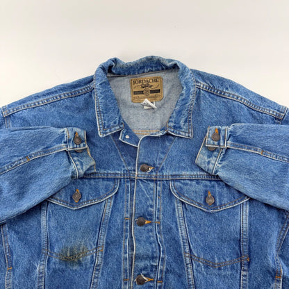 Jordache Vintage Denim Trucker Jacket 90s Rugged Cotton Blue Large