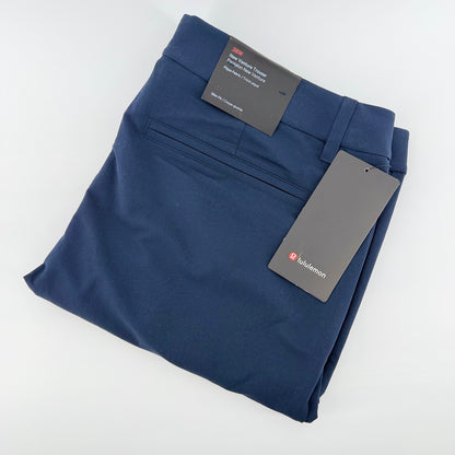 Lululemon New Venture Trouser Slim Fit Pique Tech Pants 38W Navy Blue Athleisure