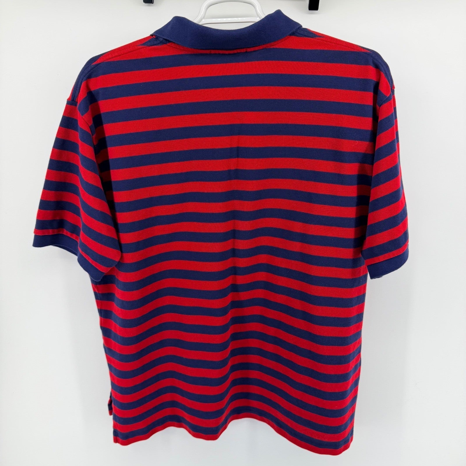 Polo Ralph Lauren Striped Polo Shirt Big & Tall 2XL Red Navy Blue Cotton Pique