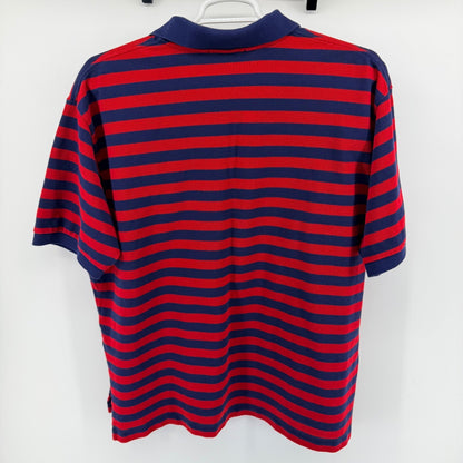 Polo Ralph Lauren Striped Polo Shirt Big & Tall 2XL Red Navy Blue Cotton Pique