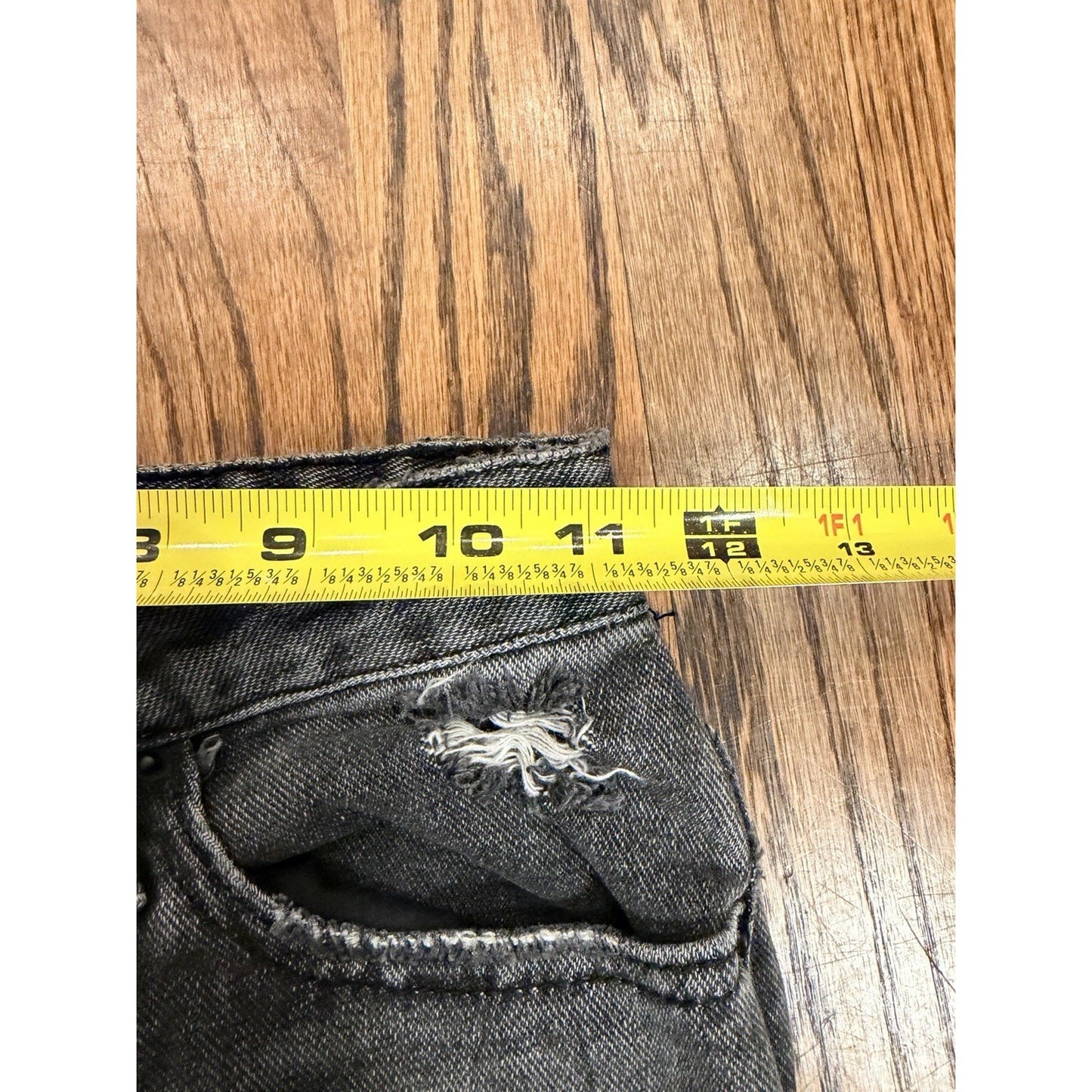 PacSun 90's Boyfriend Distressed High Rise Jeans 23 Washed Black Grey