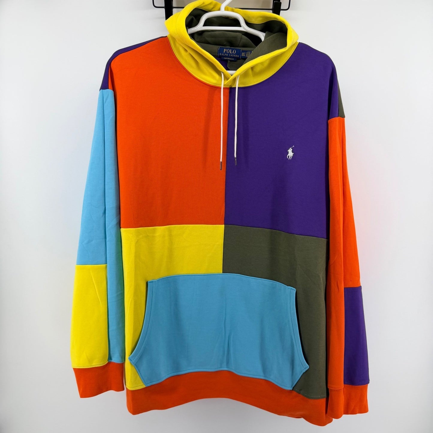 Polo Ralph Lauren Colorblock Hoodie Fleece Pullover Pony Logo 3XLT Multicolor