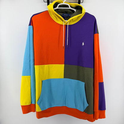 Polo Ralph Lauren Colorblock Hoodie Fleece Pullover Pony Logo 3XLT Multicolor