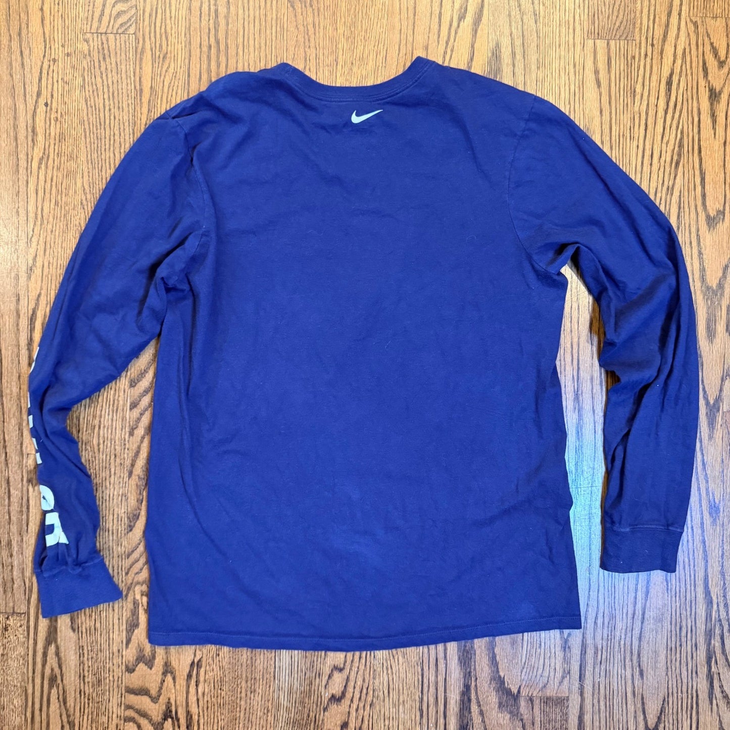 Nike Baylor Basketball Long Sleeve Tee Athletic Cut Size M Navy Blue Graphic
