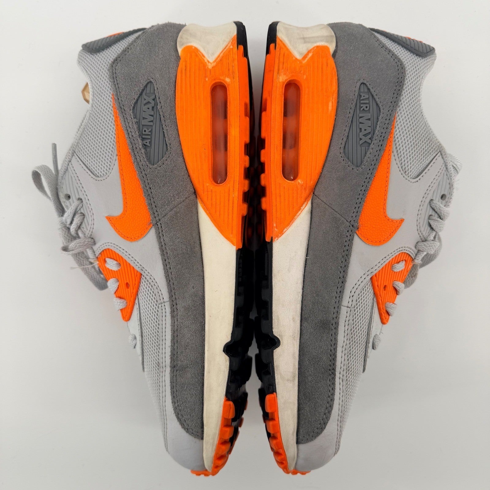 Nike Air Max 90 Wolf Grey Total Orange Mens Sneakers Running Shoes Size 11