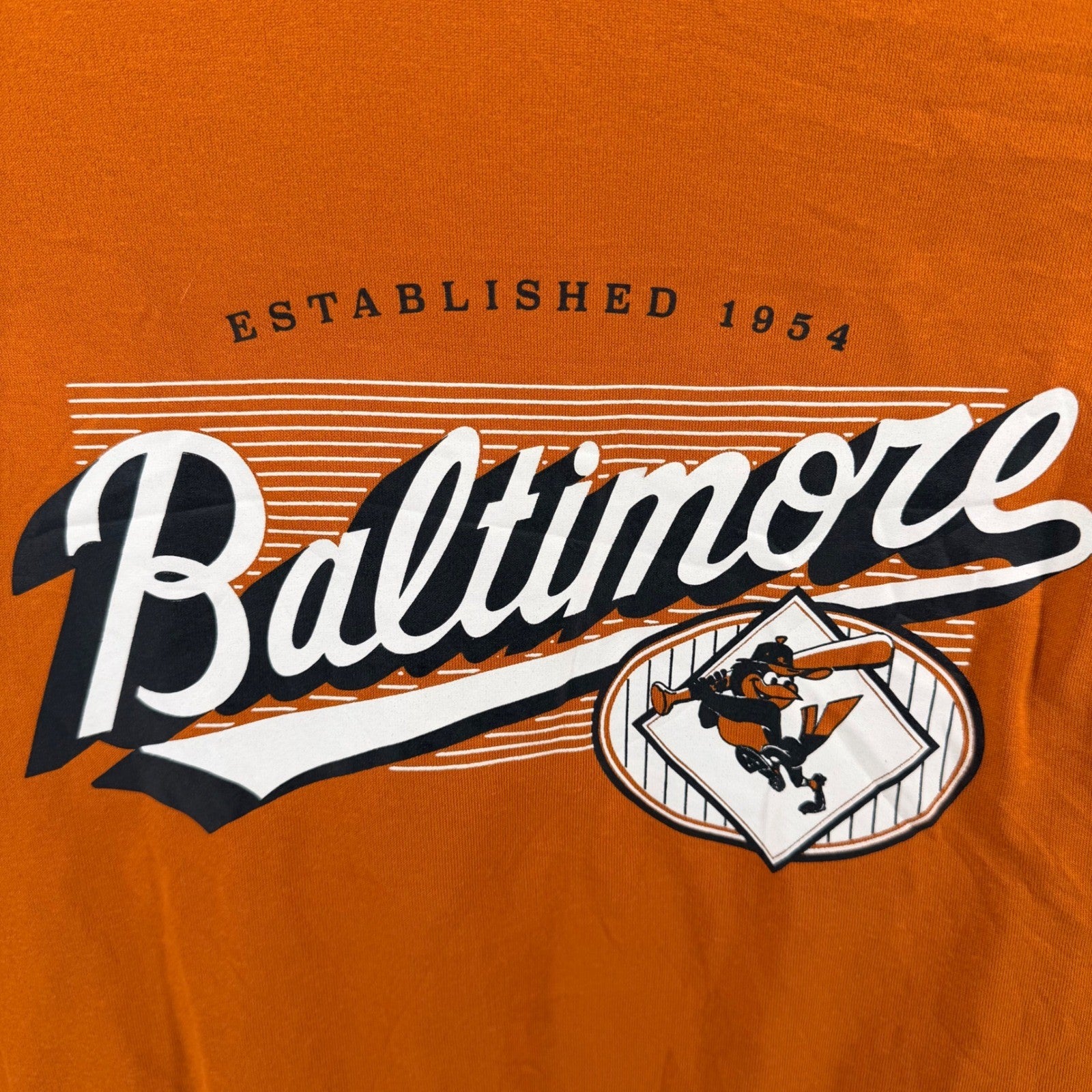 BDA Sports Baltimore Orioles Graphic Sweatshirt Lightweight Pullover M Orange