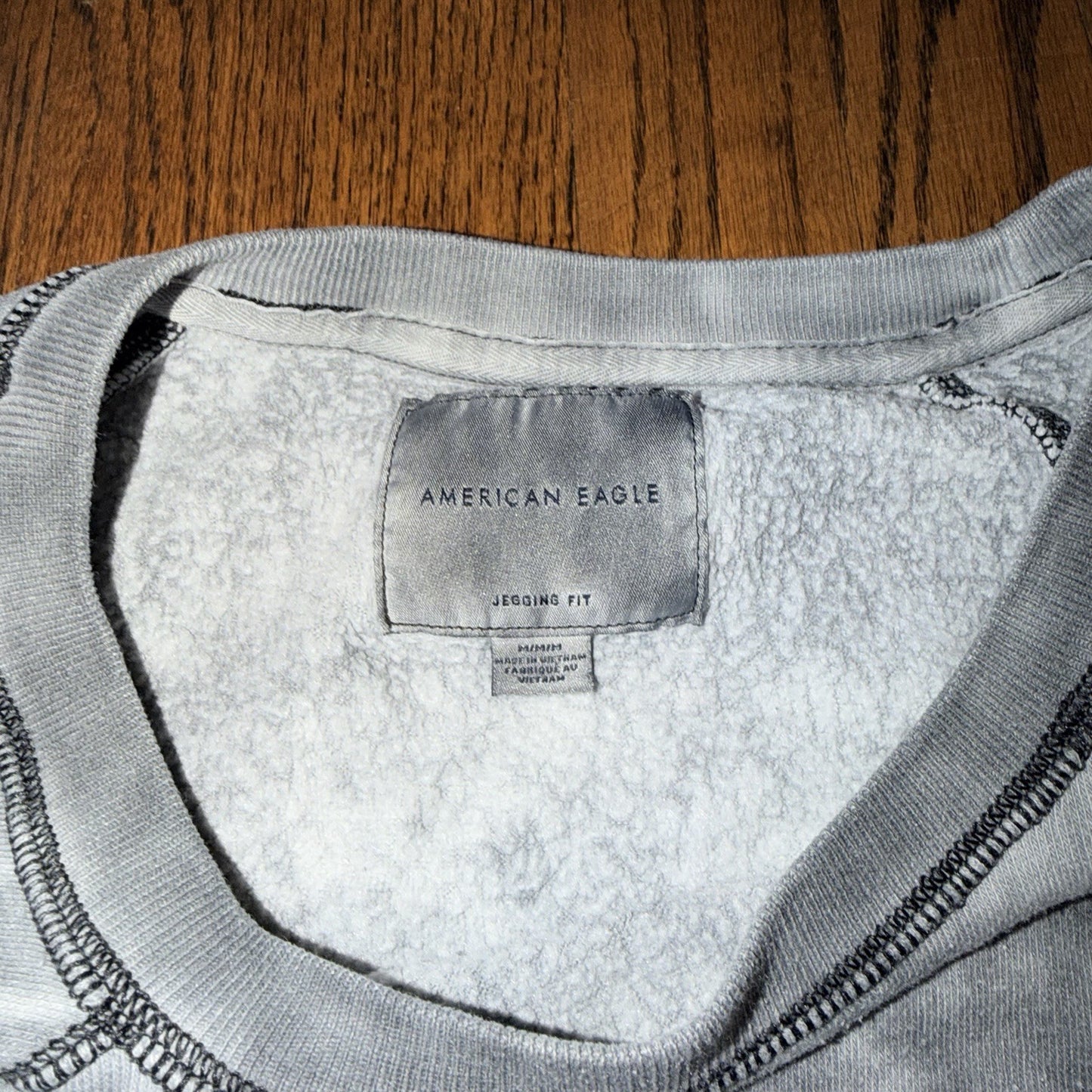 American Eagle Super Soft Jegging Fit Sweatshirt Gray Acid Washed Size M Boxy
