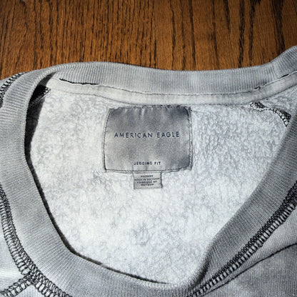 American Eagle Super Soft Jegging Fit Sweatshirt Gray Acid Washed Size M Boxy