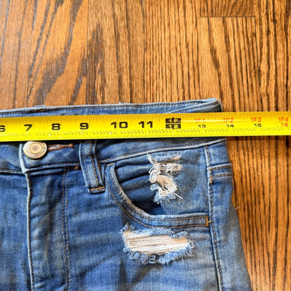 American Eagle Hi-Rise Jegging Distressed Skinny Jeans 4 Medium Wash Blue