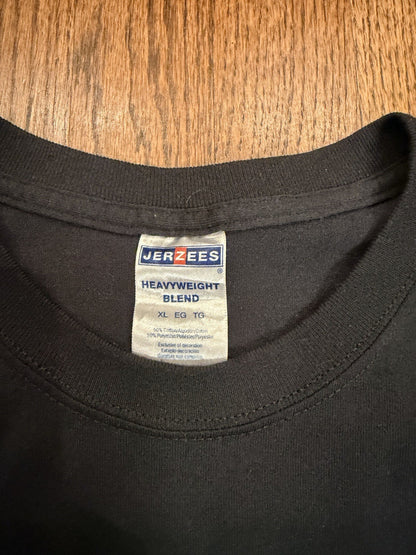 Super Bowl XLVI Long Sleeve T Shirt Jerzees Black Men’s XL Giants Patriots