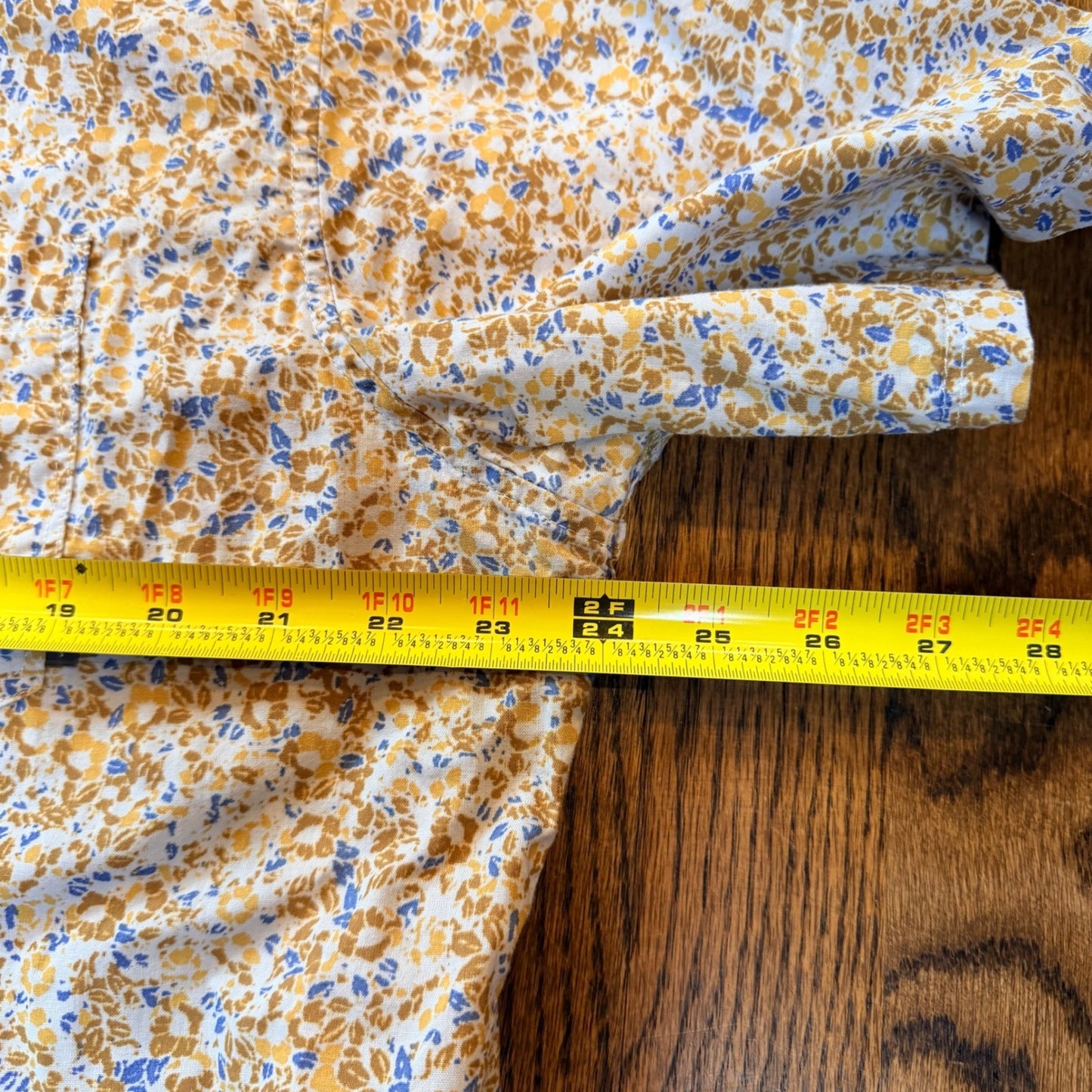 Eddie Bauer Classic Fit Floral Short Sleeve Button Down Shirt TXL Yellow Blue