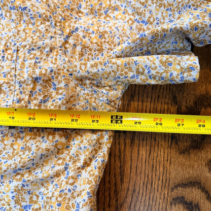 Eddie Bauer Classic Fit Floral Short Sleeve Button Down Shirt TXL Yellow Blue