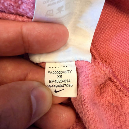 Nike Sportswear Funnel Neck Hoodie Fleece Pullover XS Pink