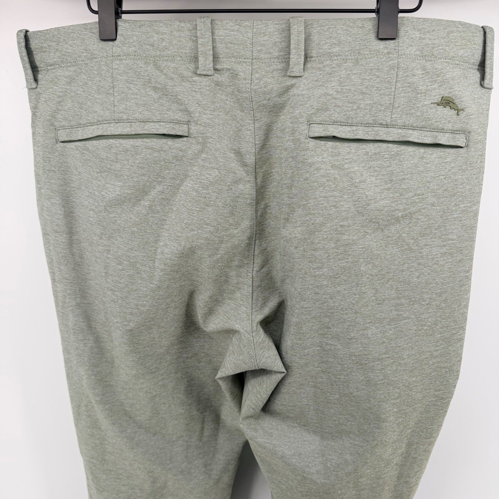 Tommy Bahama Boracay Performance Pants Green Heather Stretch Travel 38x29