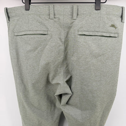 Tommy Bahama Boracay Performance Pants Green Heather Stretch Travel 38x29