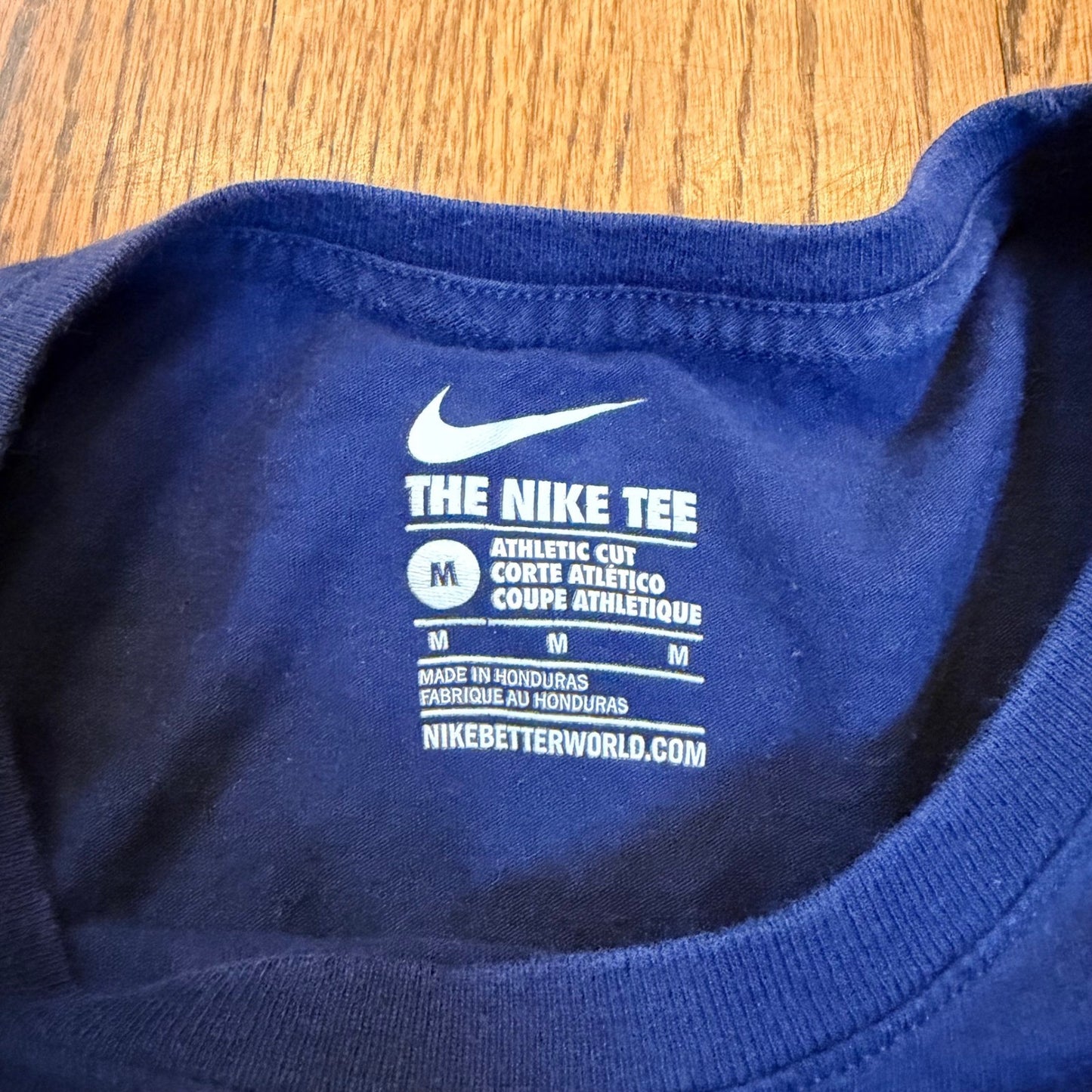 Nike Baylor Basketball Long Sleeve Tee Athletic Cut Size M Navy Blue Graphic