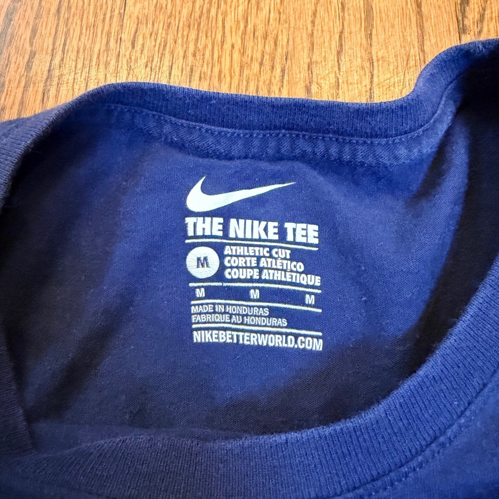 Nike Baylor Basketball Long Sleeve Tee Athletic Cut Size M Navy Blue Graphic